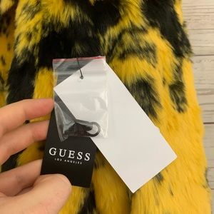 guess pia faux fur coat